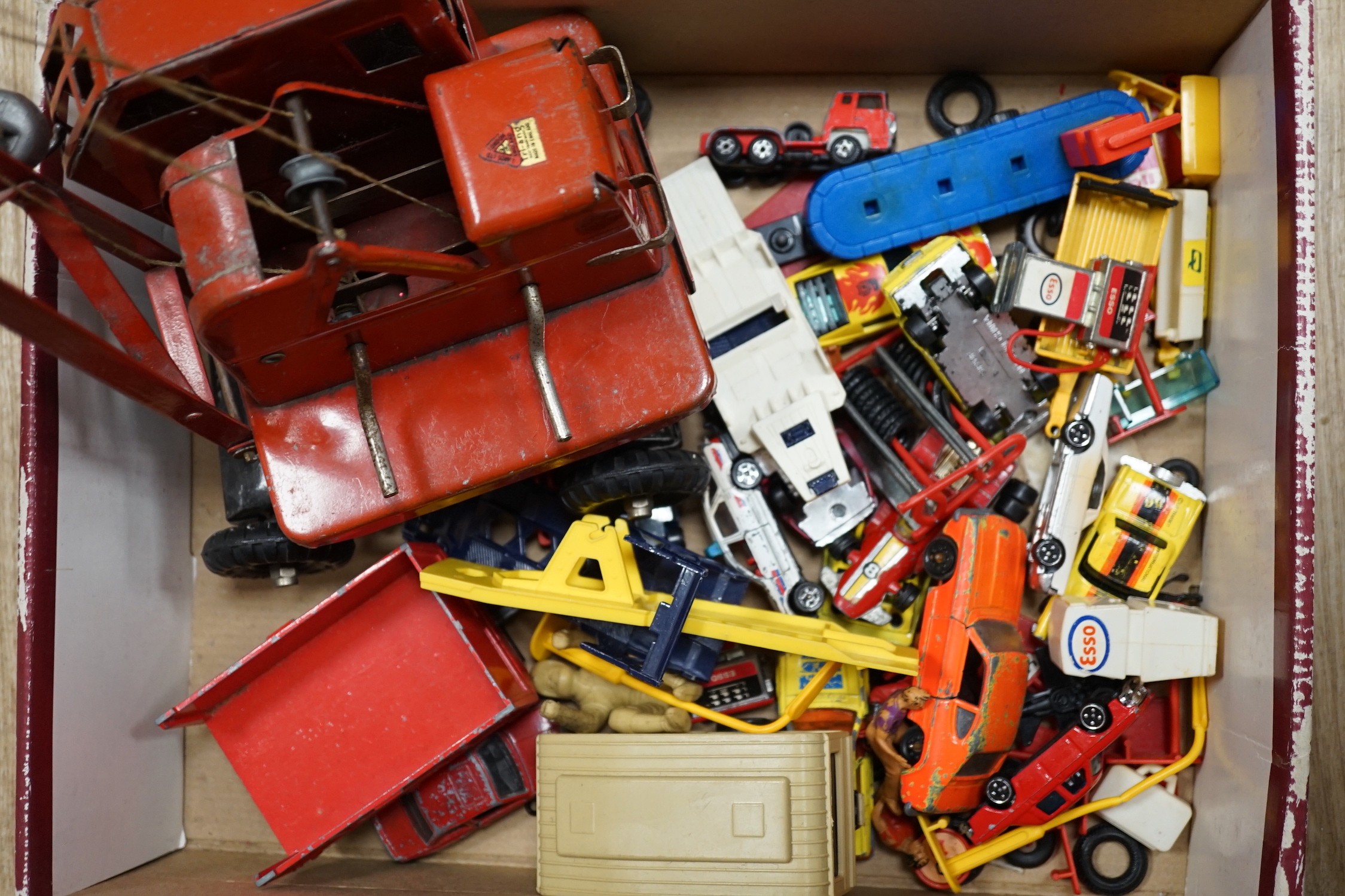 A quantity of Dinky toys, including Foden Regent tanker, Tri Ang crane
